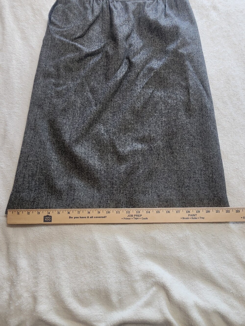 Vintage Pendleton Wool Skirt Suit Set Blazer Grey Herringbone Size 12 USA Made - Picture 11 of 16